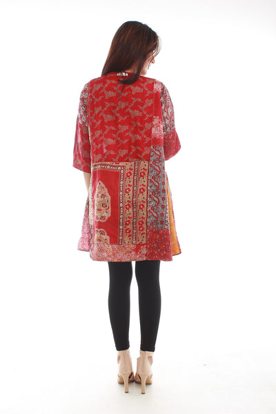 Red on sale silk jacket