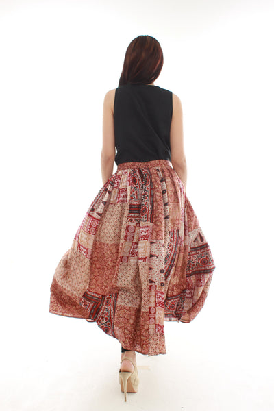 Bohemian Silk Skirt (Maroon)