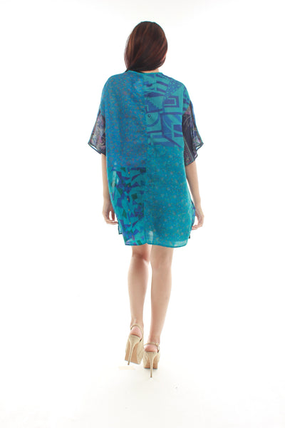 Loose Silk Top (Blue)