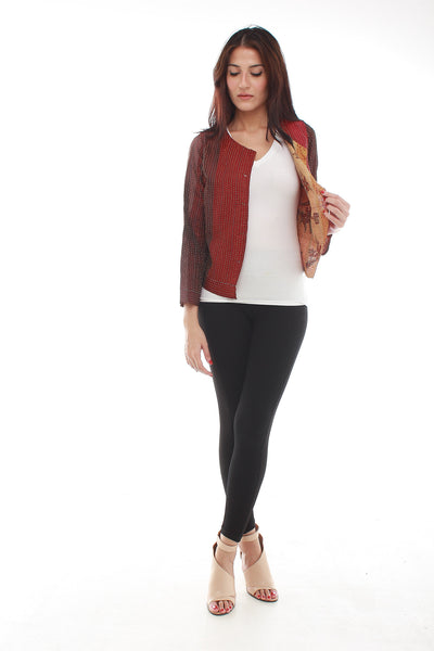 Moirai Silk Jacket (Maroon)