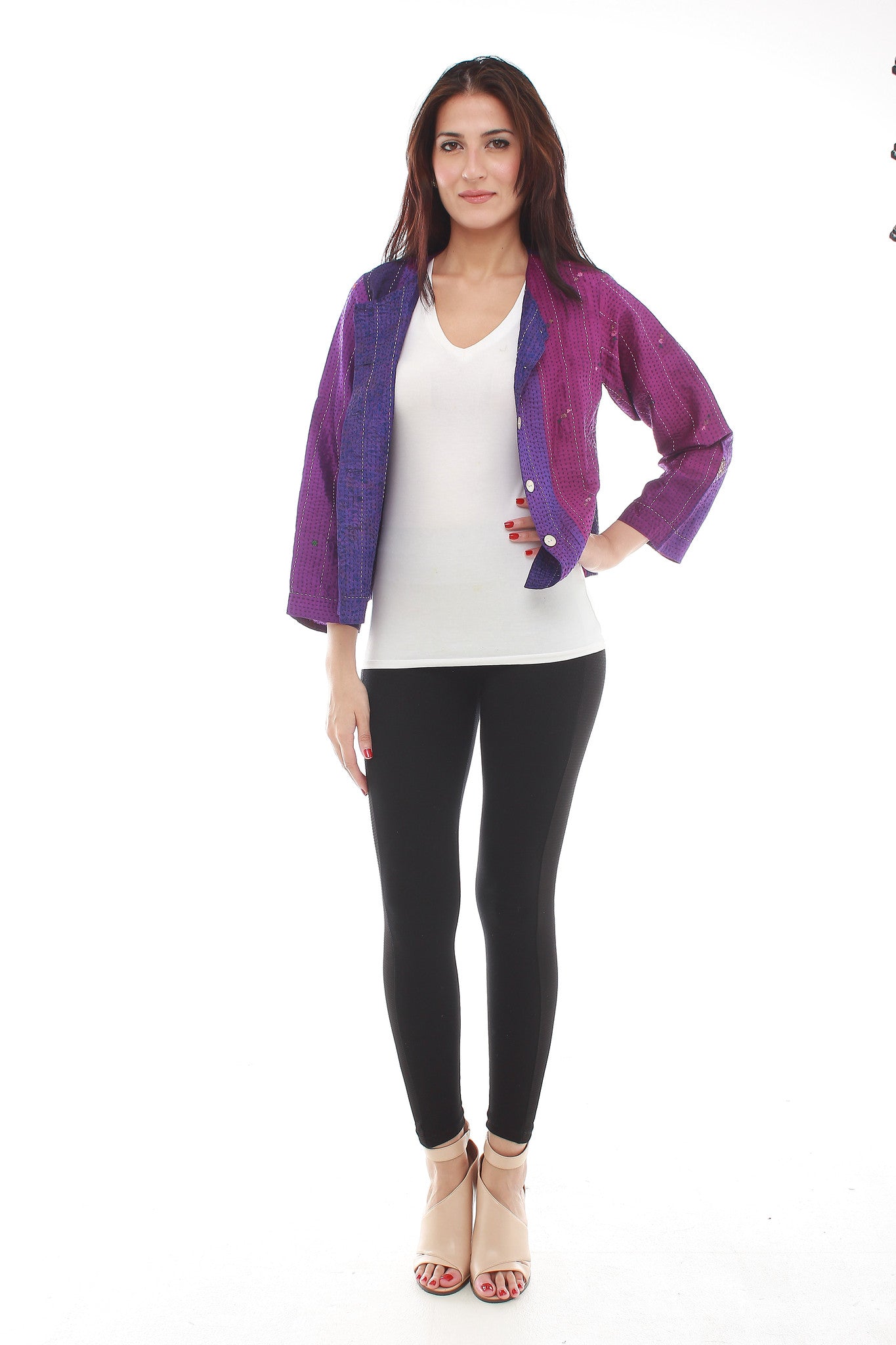 Purple silk jacket on sale