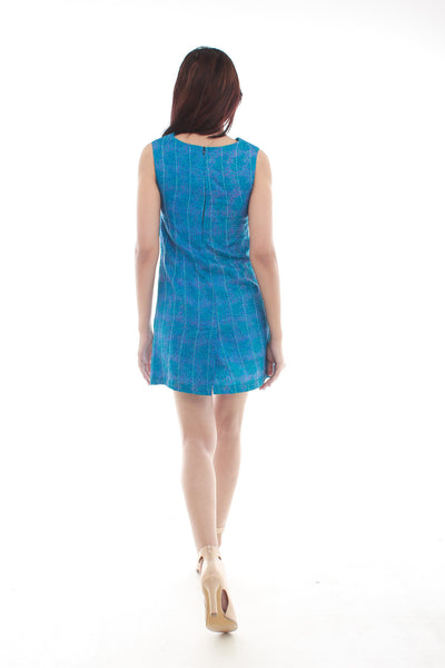Silk Weave Dress (Turquoise Blue)