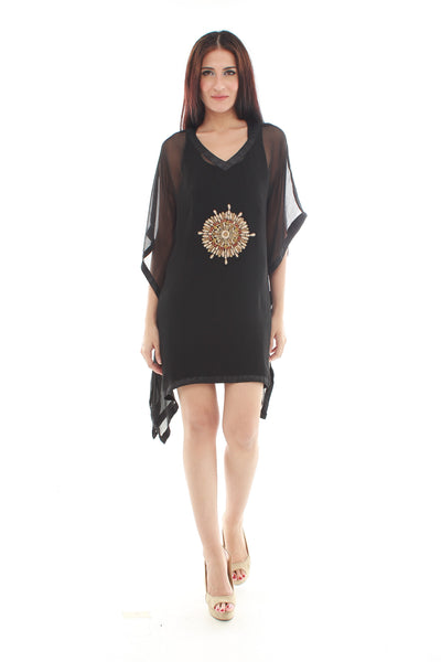 Embroidered Kaftan (Black)