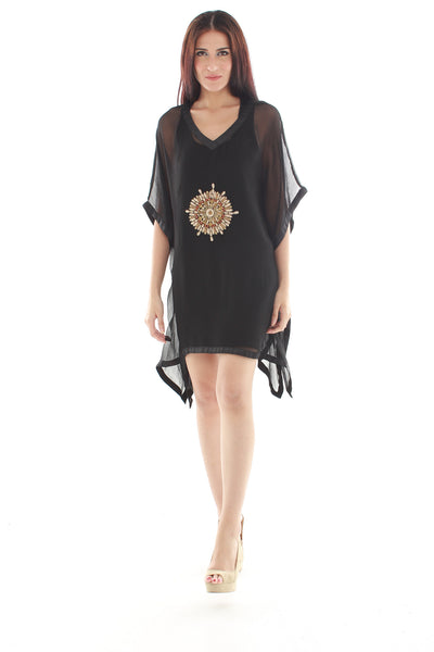 Embroidered Kaftan (Black)