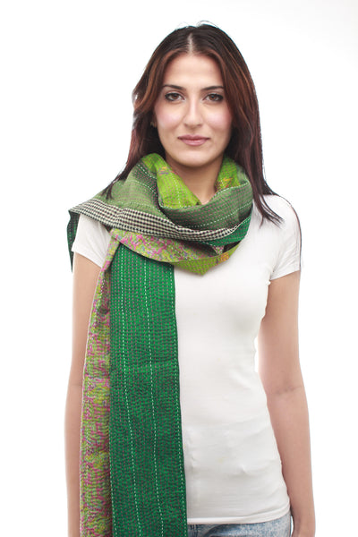 Silk Hand Woven Scarf (Green)