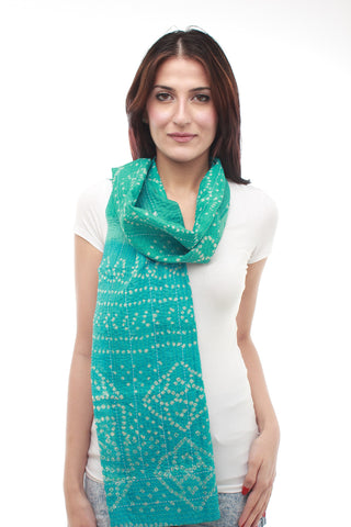 Silk Hand Woven Scarf (Turquoise Blue)