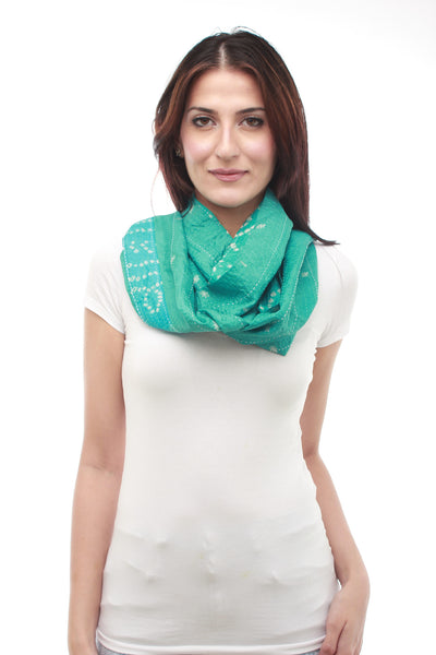 Silk Hand Woven Scarf (Turquoise Blue)