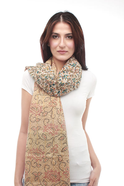 Silk Hand Woven Scarf (Yellow)