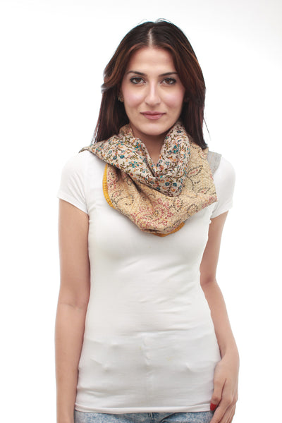 Silk Hand Woven Scarf (Yellow)