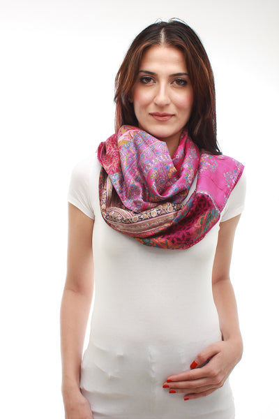 Silk Scarf Patchwork (Pink)
