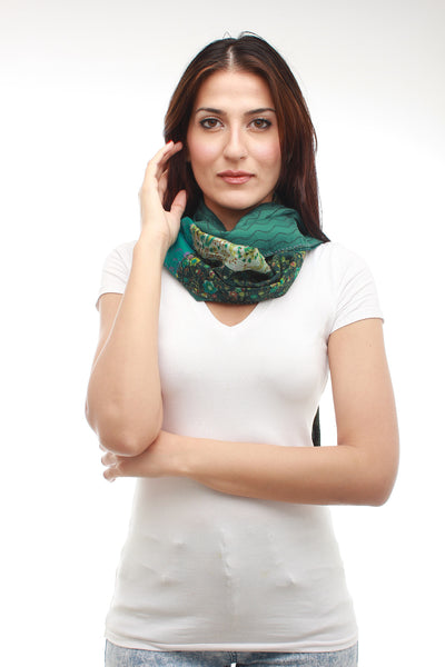 Silk Scarf Patchwork (Green)