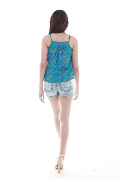 Spaggheti Silk Top (Blue)