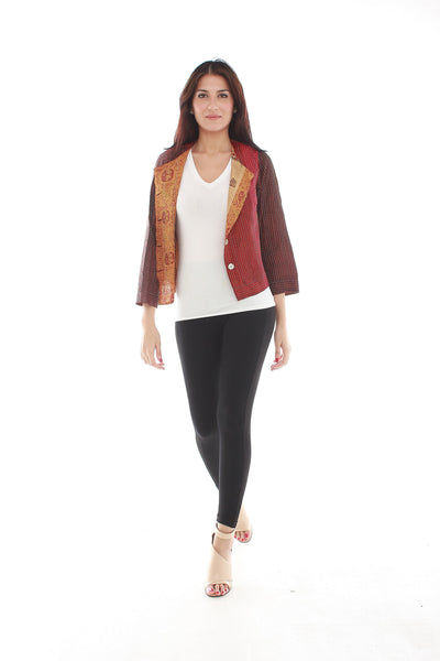 Moirai Silk Jacket (Maroon)