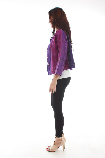 Moirai Silk Jacket (Purple)