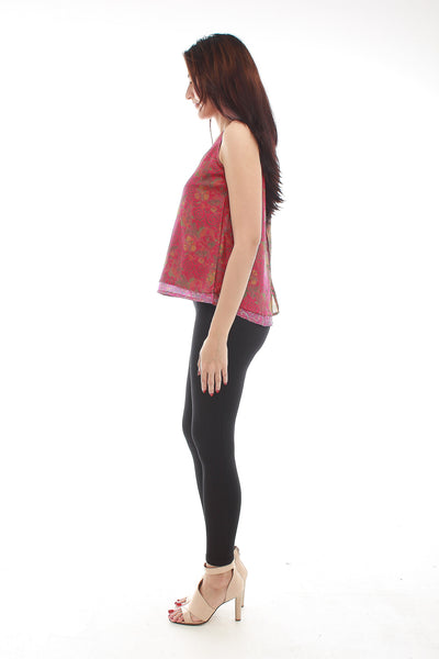 Zoe Silk Top (Magenta)