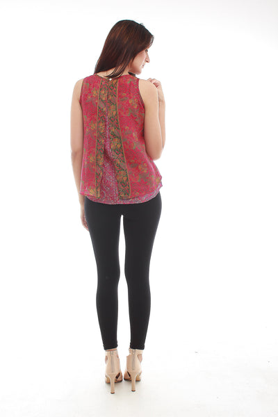 Zoe Silk Top (Magenta)