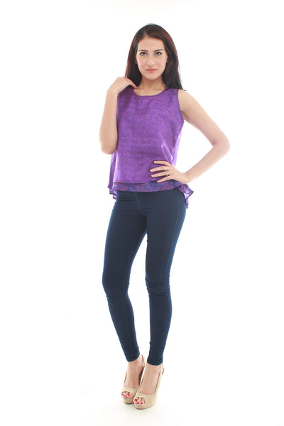 Zoe Silk Top (Purple)