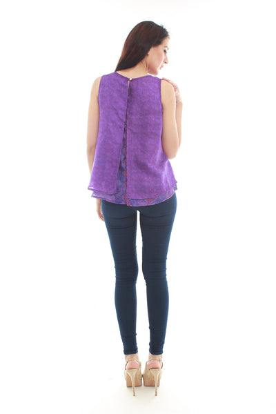 Zoe Silk Top (Purple)